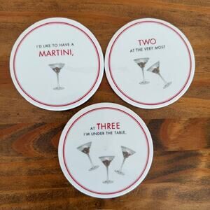 Restoration Hardware Martini Coaster Set Dorothy Parker